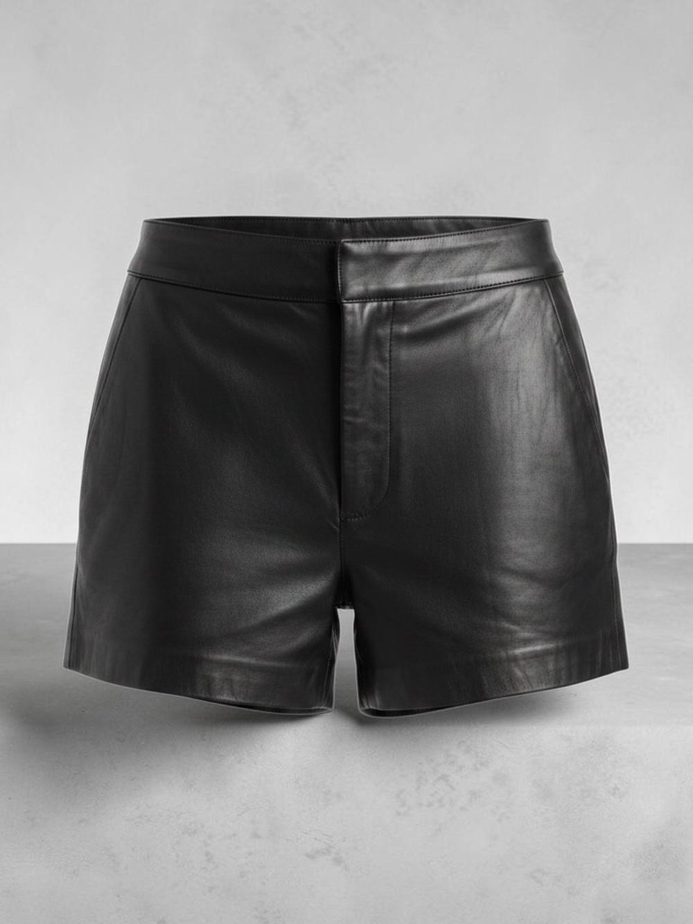 See by Chloé Black Genuine Leather Shorts IT 40 US 4 Side Zip Lined